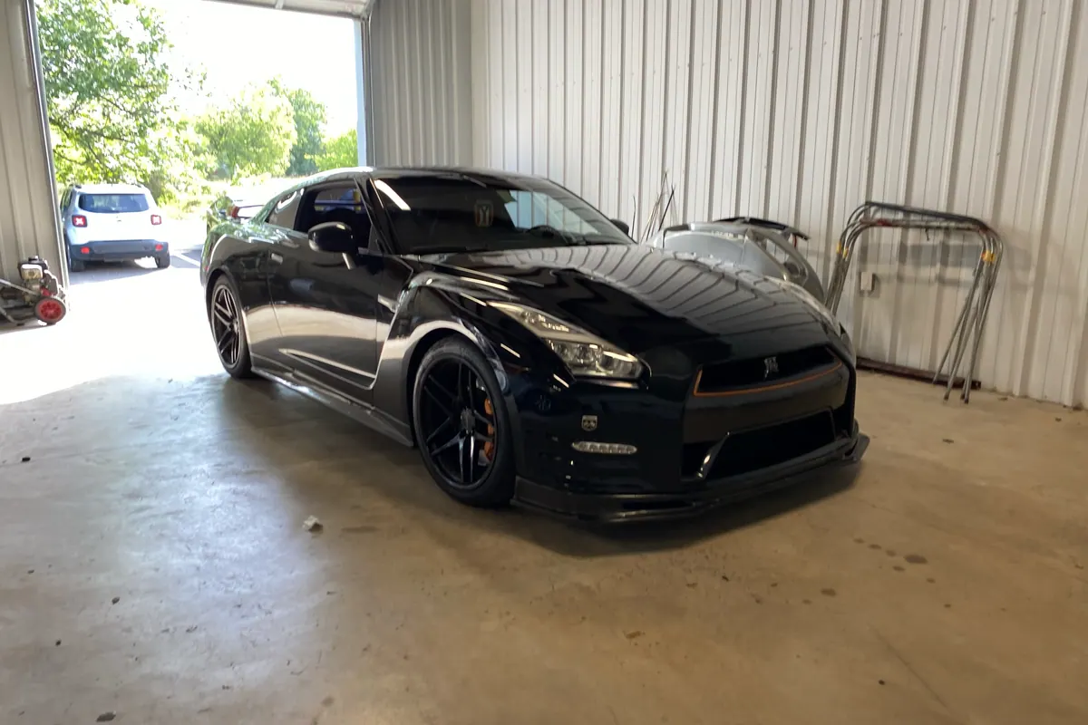 Black Nissan GT-R inside the 5Star workshop