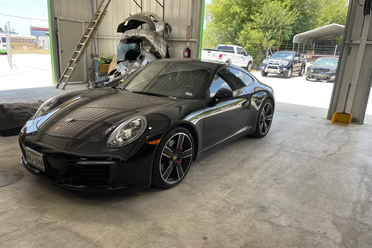 Black Porsche 911 after restoration